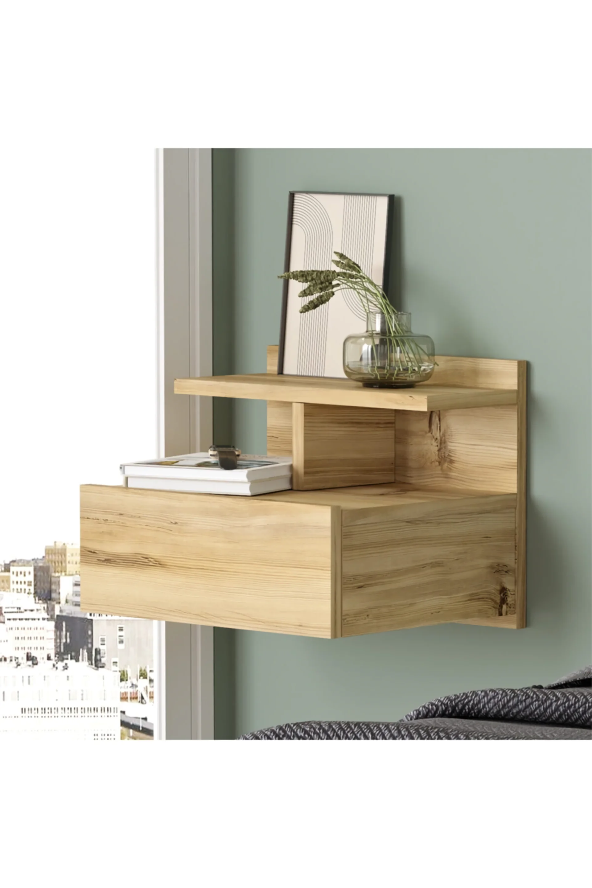 Luvio Commode Wall Mounted Drawer Bedroom Modern and Stylish Nightstand Side Coffee Table Compartment 18mm Melamine Faced Chipboard Wood
Luvio Commode Wall Mounted Drawer Bedroom Modern and Stylish Nightstand Side Coffee Table Compartment 18mm Melamine Faced Chipboard Wood