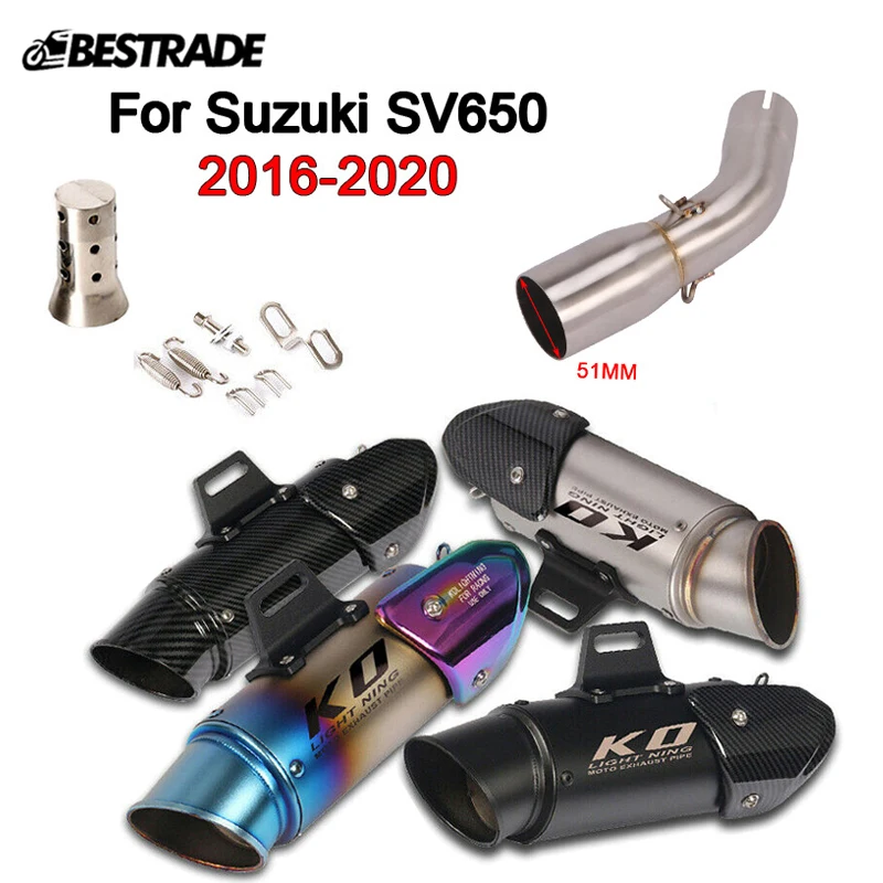 Motorcycle Exhaust System For Suzuki SV650 2016-2020 Exhaust Mid Link Connect Pipe Slip On 51mm MufflersWith DB Killer Stainless
Motorcycle Exhaust System For Suzuki SV650 2016-2020 Exhaust Mid Link Connect Pipe Slip On 51mm MufflersWith DB Killer Stainless