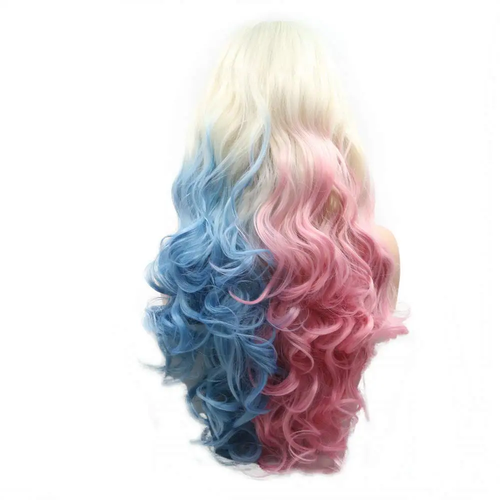 Sylvia Cosplay Drag Queen Wigs 60 White Blonde Ombre Half Baby Pink/Half Sapphire Blue Synthetic Lace Front Wigs for Women
Sylvia Cosplay Drag Queen Wigs 60 White Blonde Ombre Half Baby Pink/Half Sapphire Blue Synthetic Lace Front Wigs for Women