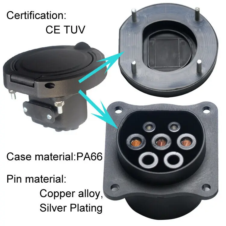 Vehicle Inlet EV Charger Type 2 Socket 16A 32A Fit to AC 250V or 415V Meet IEC62196-2
Vehicle Inlet EV Charger Type 2 Socket 16A 32A Fit to AC 250V or 415V Meet IEC62196-2