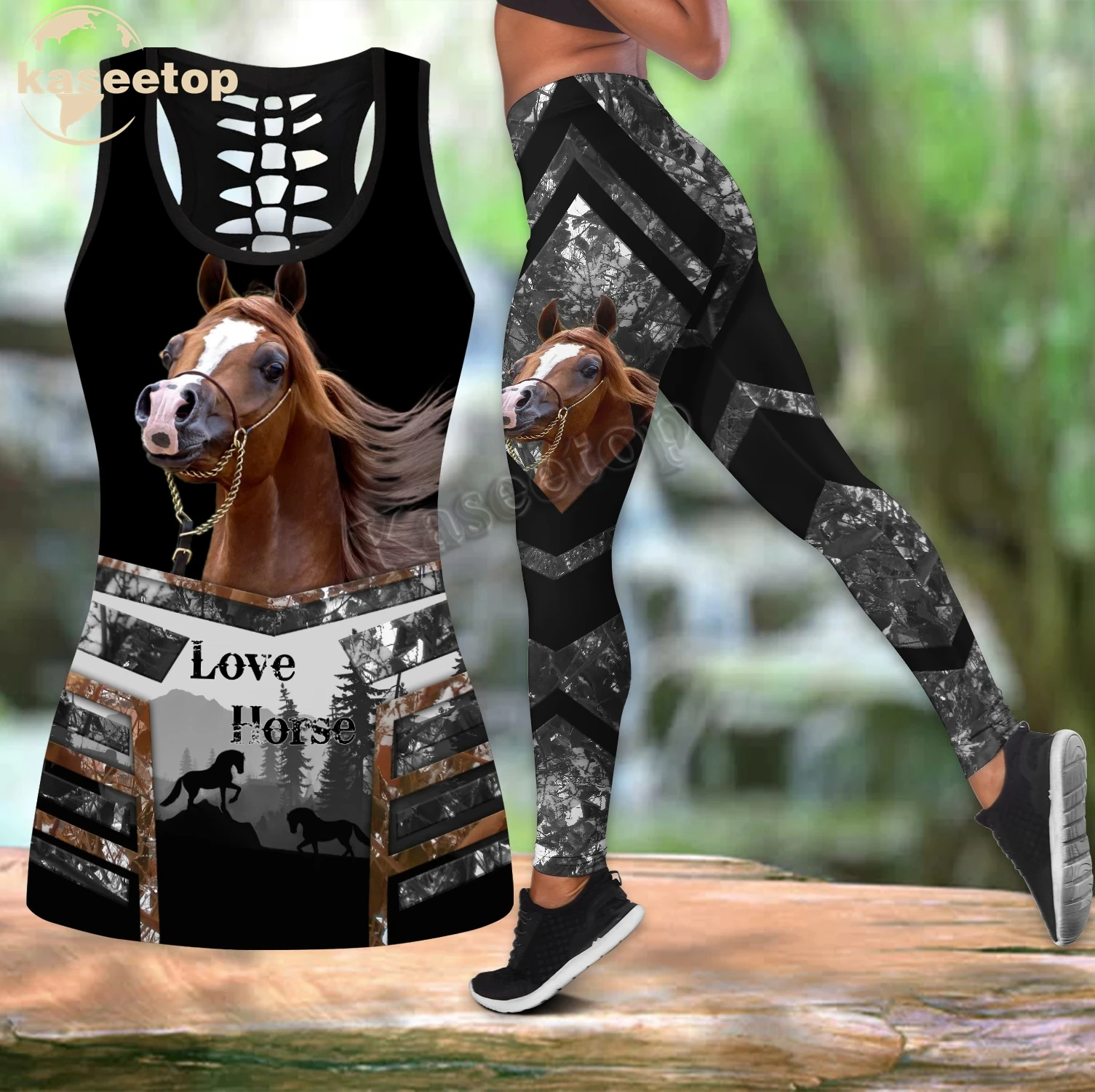 Женский комплект для йоги Love Horse, комплект из двух предметов, майка и леггинсы с 3D принтом, Спортивная быстросохнущая майка для фитнеса, LK313
Женский комплект для йоги Love Horse, комплект из двух предметов, майка и леггинсы с 3D принтом, Спортивная быстросохнущая майка для фитнеса, LK313