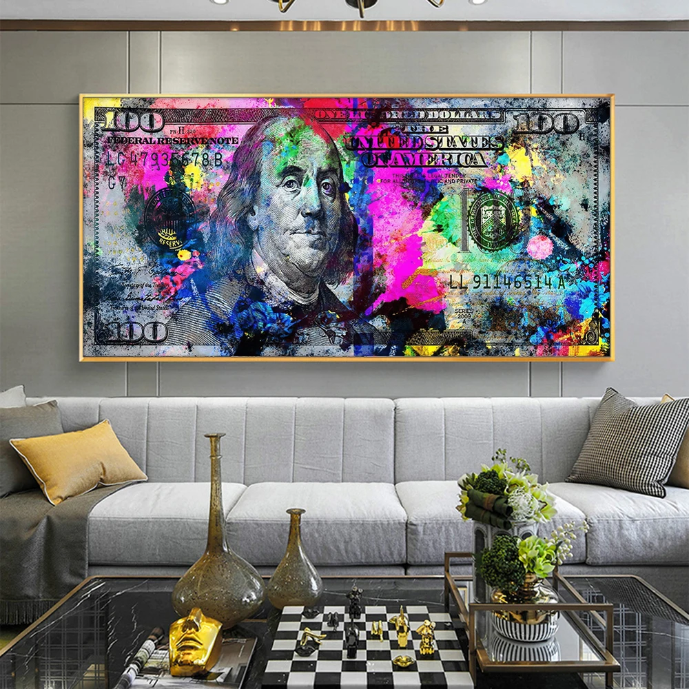 One Hundred Dollars Bill Graffiti Art Canvas Paintings on the Wall Art Posters and Prints Money Street Art Pictures Home Decor
One Hundred Dollars Bill Graffiti Art Canvas Paintings on the Wall Art Posters and Prints Money Street Art Pictures Home Decor