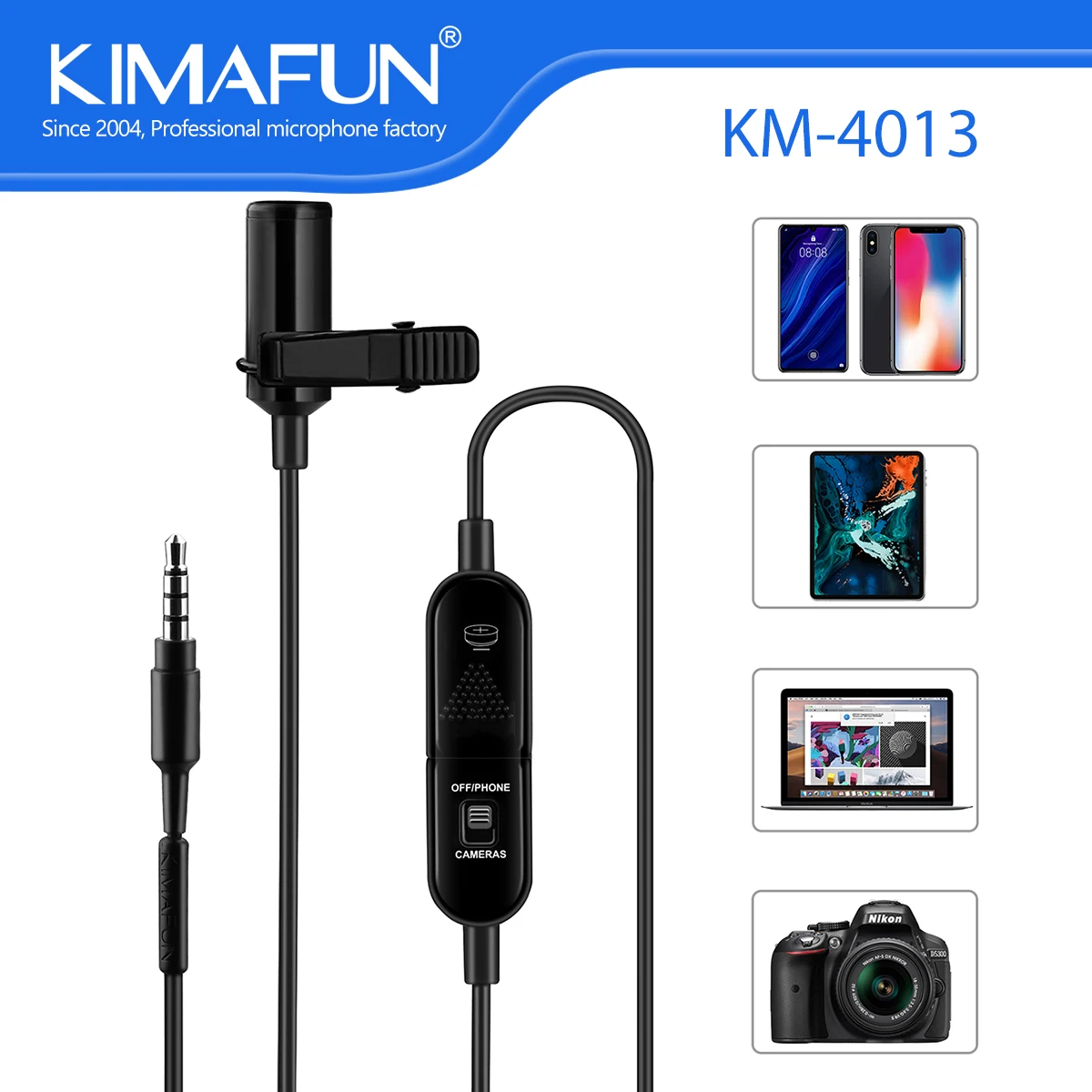 Нагрудный микрофон KIMAFUN, петличный микрофон 3,5 мм, аудио-видео для iPhone, Android, смартфонов, студийная камера, запись, обучающий зажим, микрофон
Нагрудный микрофон KIMAFUN, петличный микрофон 3,5 мм, аудио-видео для iPhone, Android, смартфонов, студийная камера, запись, обучающий зажим, микрофон
