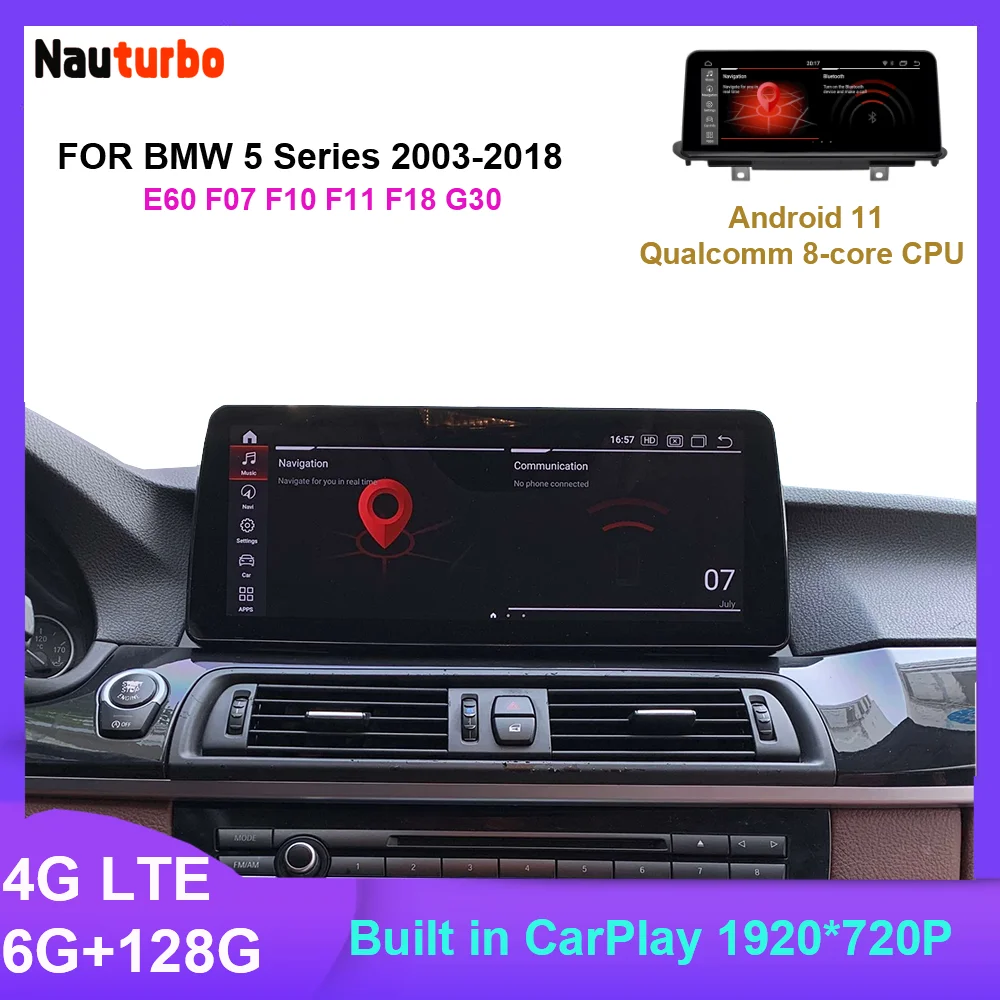Экран 12,5 дюйма 1920*720 Android 11 для BMW 5 серии E60/F07/F10/F11/F18/G30 Carplay GPS-навигация Радио Bluetooth мультимедиа
Экран 12,5 дюйма 1920*720 Android 11 для BMW 5 серии E60/F07/F10/F11/F18/G30 Carplay GPS-навигация Радио Bluetooth мультимедиа