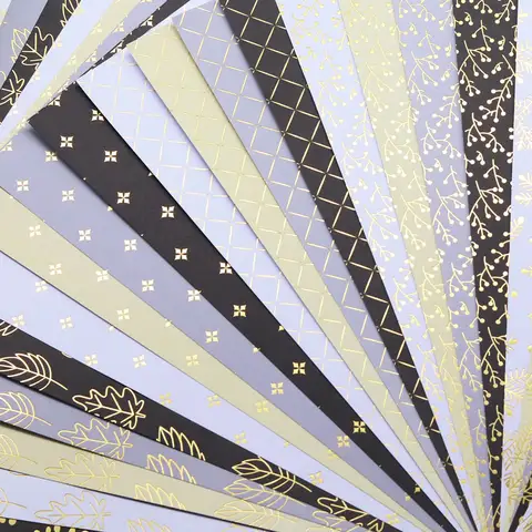 Creative Path A4 Foil Gold Leaf Paper Sheets Gold Foil Pattern Scrapbooking Decorative Background Papers For Crafting Journaling