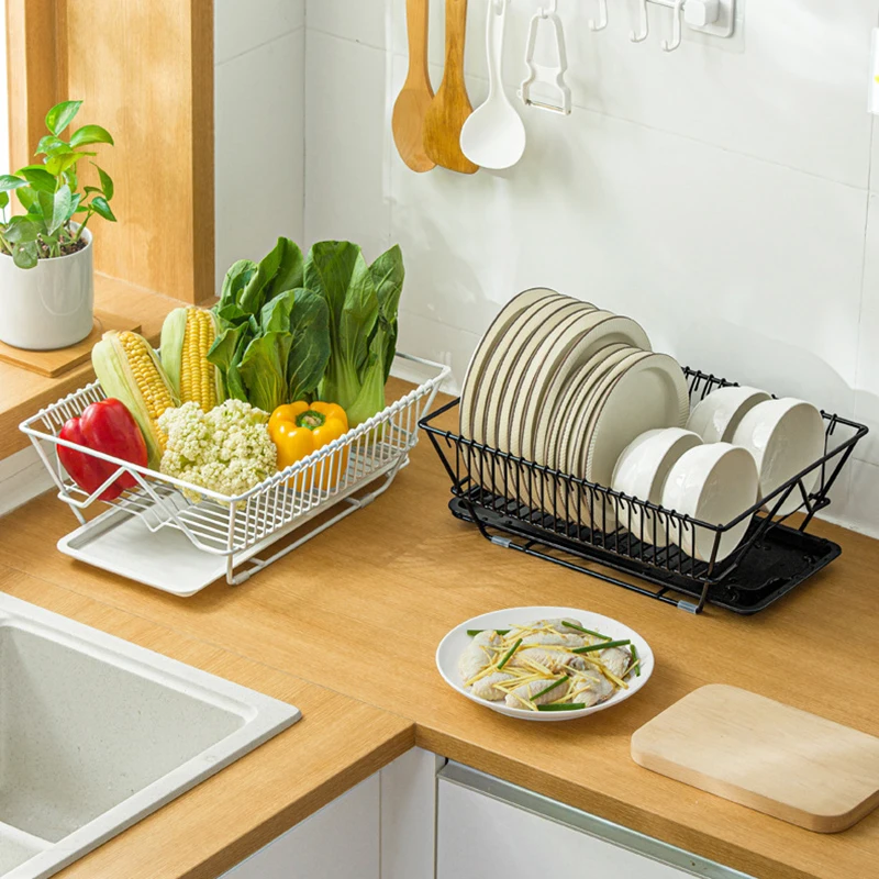 Dish Drain Rack Kitchen Iron Drying Rack with Drainboard Countertop Cabinet Utensil Vegetables Fruits Storage Rack Kitchen Organ
Dish Drain Rack Kitchen Iron Drying Rack with Drainboard Countertop Cabinet Utensil Vegetables Fruits Storage Rack Kitchen Organ