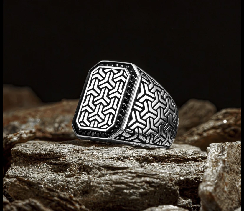 Solid 925 Sterling Silver Ottoman Design With Zircon Stone Men's Ring Business High Quality Handmade Jewelry Gift For Him
Solid 925 Sterling Silver Ottoman Design With Zircon Stone Men's Ring Business High Quality Handmade Jewelry Gift For Him
