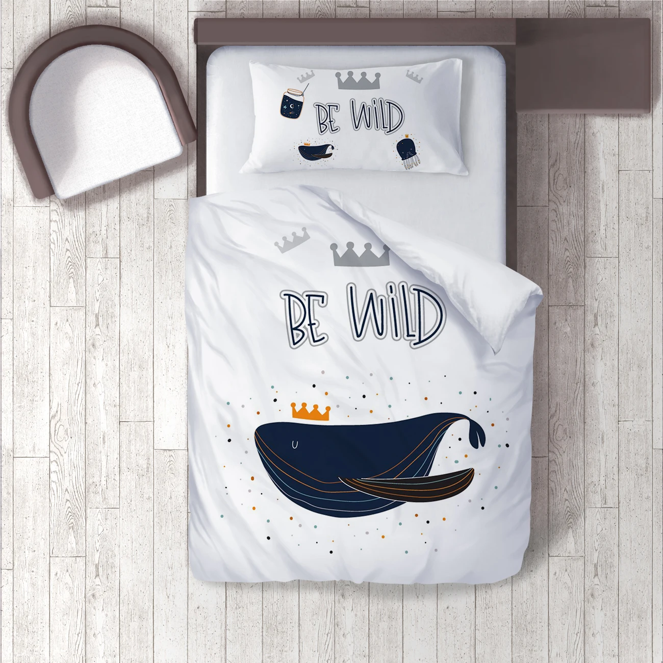 Duvet Cover Set Bedding Set Pillow Case for Baby and Kids Room 3D Printed White Wild Whale Crown King Model 1364
Duvet Cover Set Bedding Set Pillow Case for Baby and Kids Room 3D Printed White Wild Whale Crown King Model 1364