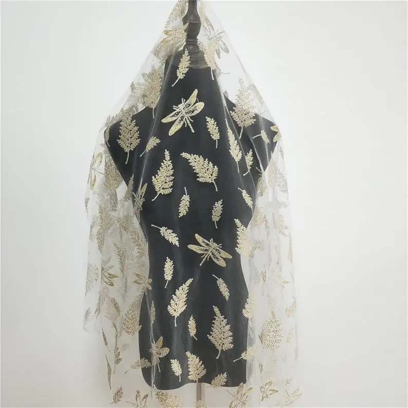 2020 Latest ! Off White Tulle Lace Fabric With Gold Leaf And Dragonfly Embroidery, Embroidered Mesh Lace Fabric, Bridal Lace Fab
2020 Latest ! Off White Tulle Lace Fabric With Gold Leaf And Dragonfly Embroidery, Embroidered Mesh Lace Fabric, Bridal Lace Fab