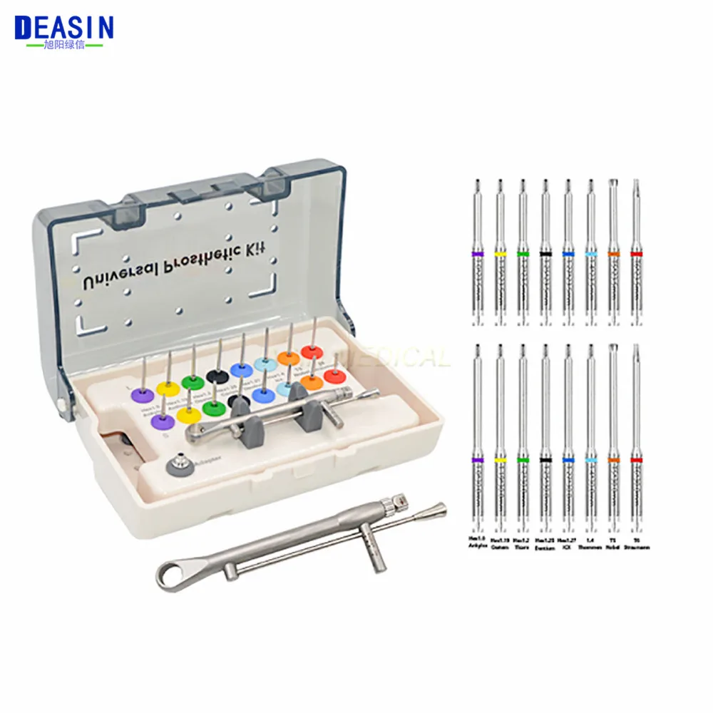 Dental Implant Prosthetic Kit Torque Wrench Prosthetic Kit Latch-Type Multi Driver Tool for Dental Practices
Dental Implant Prosthetic Kit Torque Wrench Prosthetic Kit Latch-Type Multi Driver Tool for Dental Practices