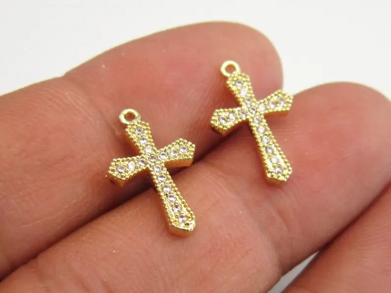 6pcs Cross pendant, Earring findings, Small cross charm, Earring Charms For Jewelry Making, Real Gold plated - G050
6pcs Cross pendant, Earring findings, Small cross charm, Earring Charms For Jewelry Making, Real Gold plated - G050