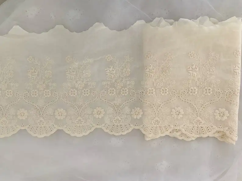 Cream Cotton Lace Trim, Embroidered Cotton Lace Trim With Daisy And Florals
Cream Cotton Lace Trim, Embroidered Cotton Lace Trim With Daisy And Florals