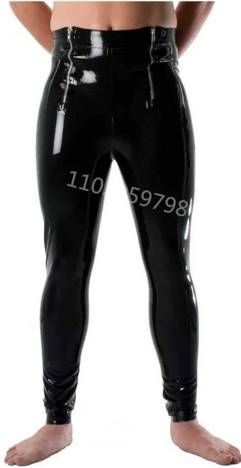 Handmade Black Men's Latex Leggings Rubber Trousers Jeans with Two Front Zip Customize
Handmade Black Men's Latex Leggings Rubber Trousers Jeans with Two Front Zip Customize