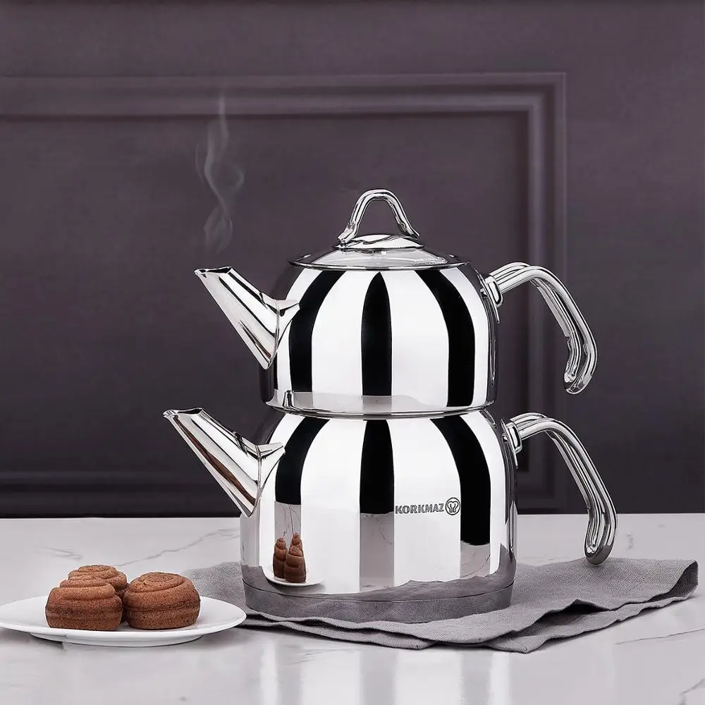 Korkmaz Provita encapsulated Turkish tea pot set with ergonomic handle, polish, 0.7 & 1.5 Quart FREE SHİPPİNG
Korkmaz Provita encapsulated Turkish tea pot set with ergonomic handle, polish, 0.7 & 1.5 Quart FREE SHİPPİNG