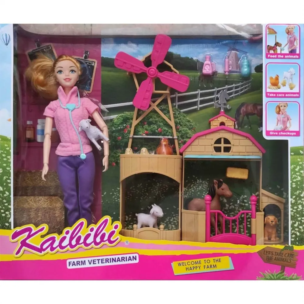 Vet Kaibibi Farm Play Set with the farm animals. supports children's social development.
Vet Kaibibi Farm Play Set with the farm animals. supports children's social development.