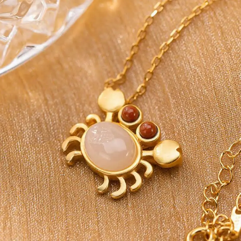 New Arrival Natural White Jadeite Pendant Women S925 Silver Crab Necklace Pendant
New Arrival Natural White Jadeite Pendant Women S925 Silver Crab Necklace Pendant