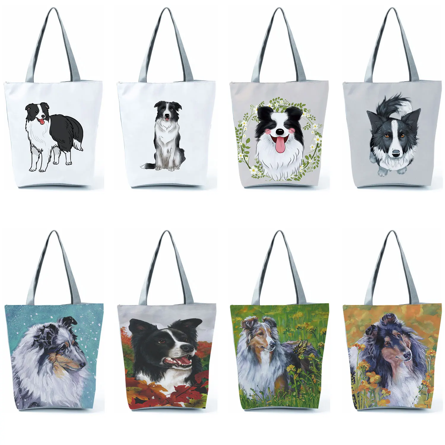 Casual Collie Dog Printed Handbags Bag For Women Shoulder Bag Animal Large Capacity Reusable Shopping Bags Foldable Beach Tote
Casual Collie Dog Printed Handbags Bag For Women Shoulder Bag Animal Large Capacity Reusable Shopping Bags Foldable Beach Tote