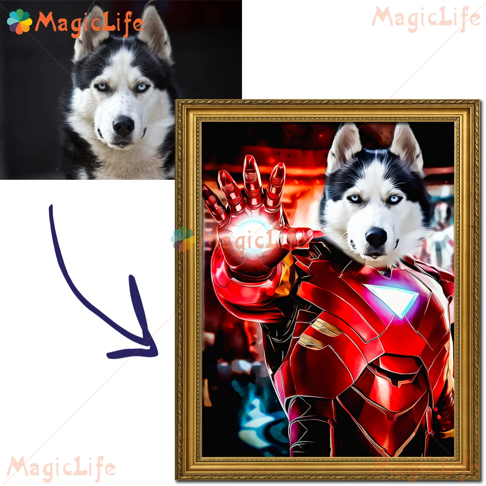 Custom Pet Dog Cat Superhero Animal Poster Gift Modern Poster Wall Art Canvas Painting For Living Room Decor Picture Unframed
Custom Pet Dog Cat Superhero Animal Poster Gift Modern Poster Wall Art Canvas Painting For Living Room Decor Picture Unframed