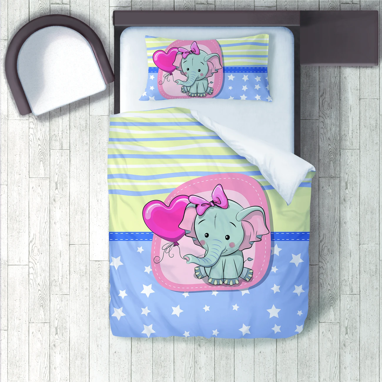 Duvet Cover Set Bedding Set Pillow Case for Baby and Kids Room 3D Printed Happy Elephant Pink Model 018
Duvet Cover Set Bedding Set Pillow Case for Baby and Kids Room 3D Printed Happy Elephant Pink Model 018