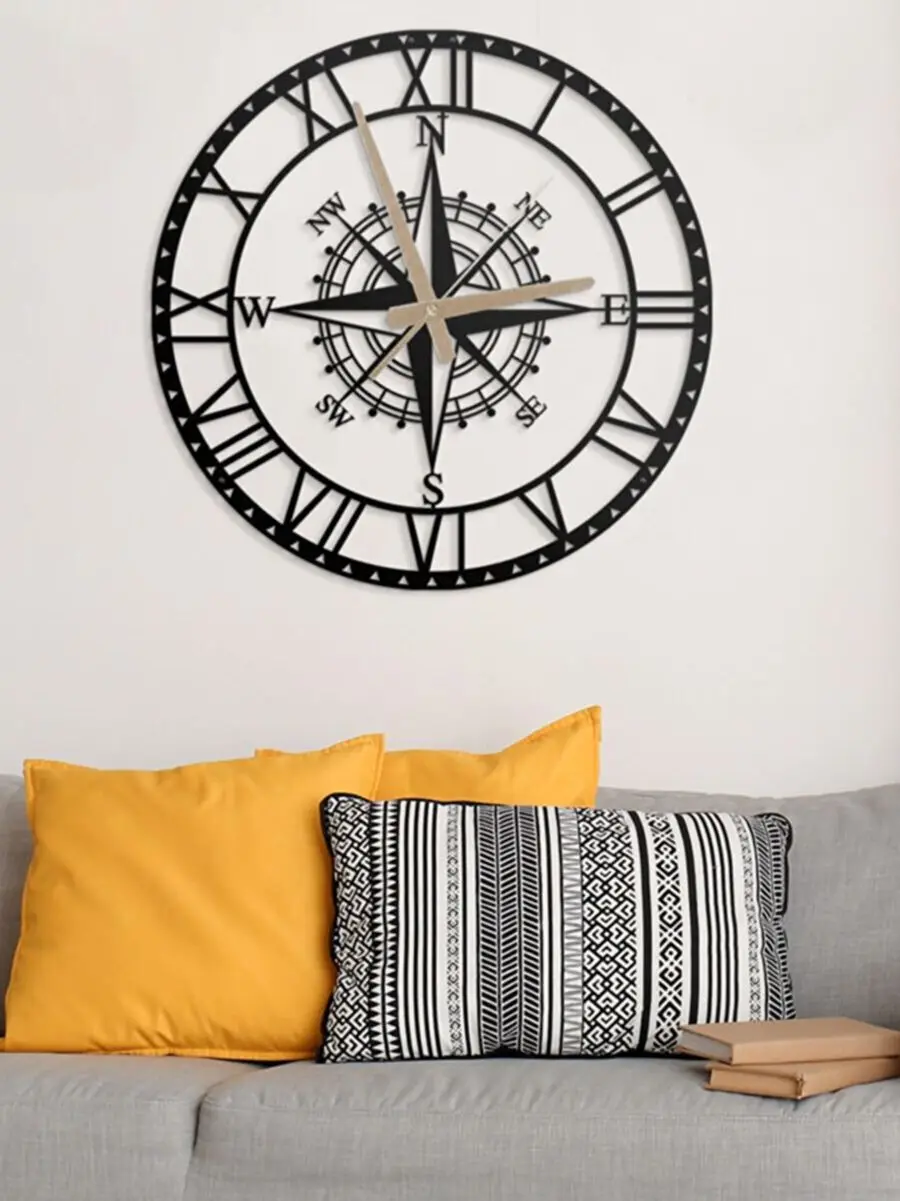 Stylish Lux Decorative Roman Numeral Compass Metal Wall Clock 60-60 Cm For Home Dokerasyon For Office From Turkey Настенные часы
Stylish Lux Decorative Roman Numeral Compass Metal Wall Clock 60-60 Cm For Home Dokerasyon For Office From Turkey Настенные часы