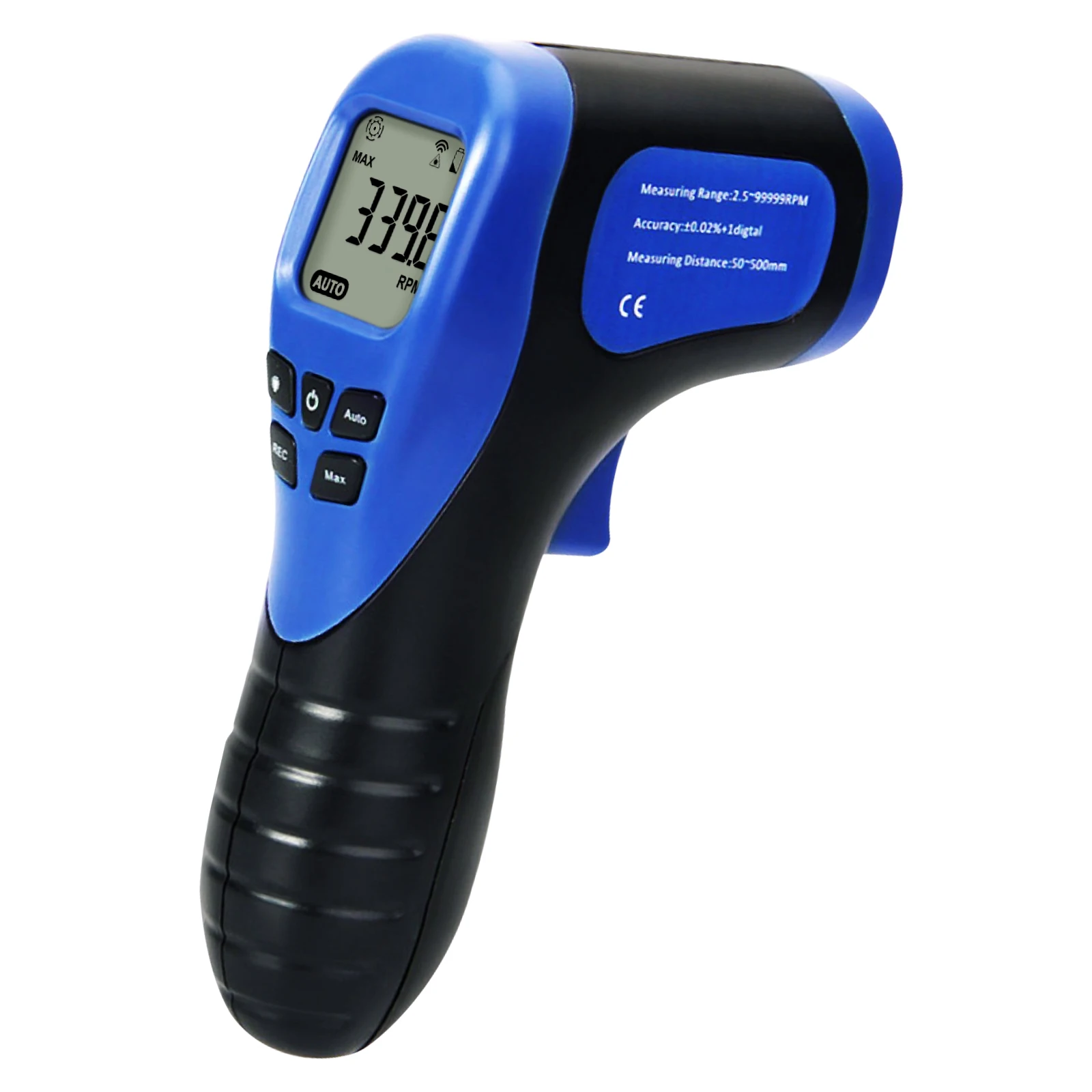 Laser Digital Non-Contact Tachometer Handheld Rotational Speed Measuring Gun 2.5-99999 RPM, Record (60 Data) Speedometer
Laser Digital Non-Contact Tachometer Handheld Rotational Speed Measuring Gun 2.5-99999 RPM, Record (60 Data) Speedometer