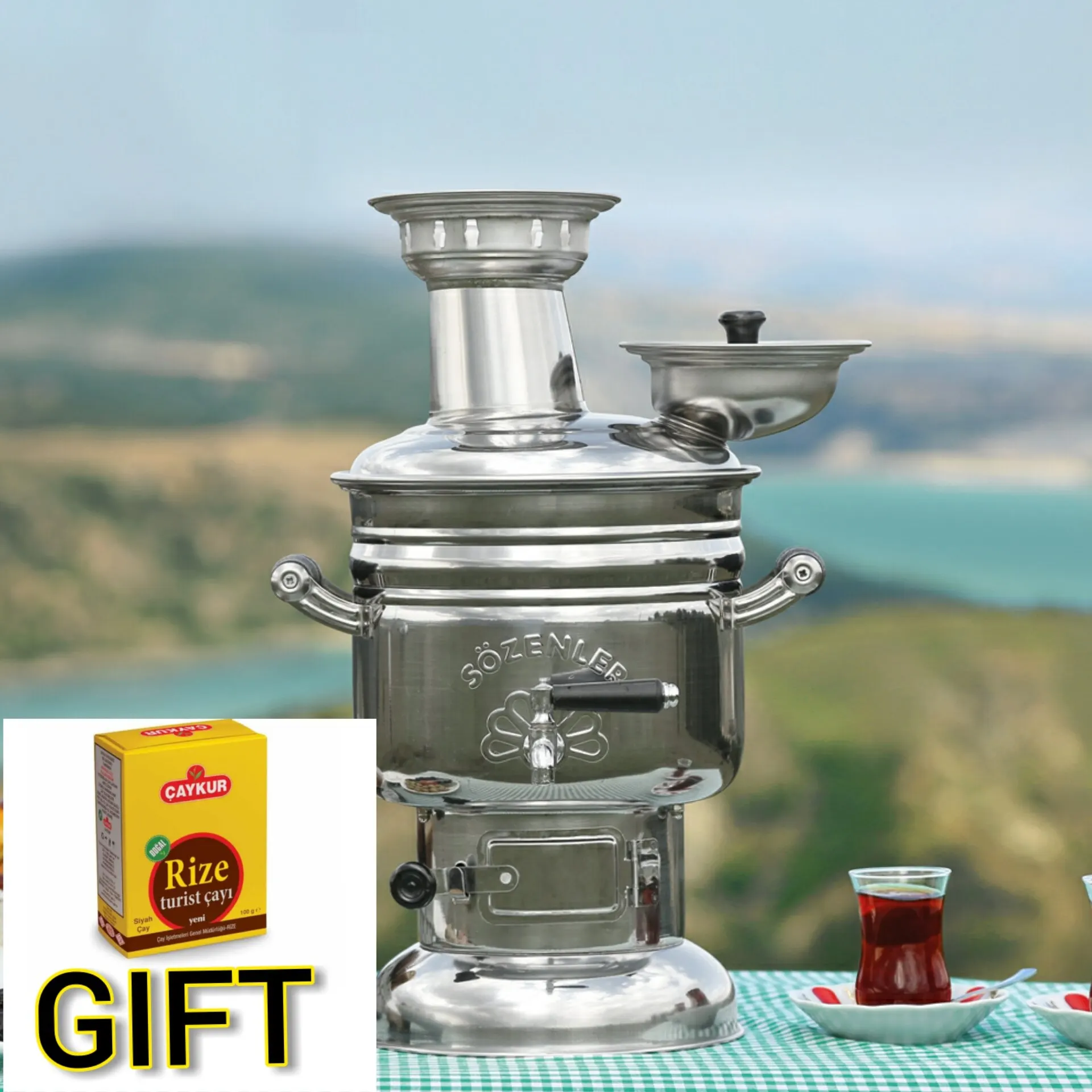 Hot Tea Brewing 4.5 Liter Chromium Charcoal Samovar Picnic Turkey Kitchen Home Tea Pot
Hot Tea Brewing 4.5 Liter Chromium Charcoal Samovar Picnic Turkey Kitchen Home Tea Pot