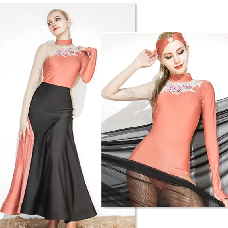 pink black Ballroom skirt Tango body leotarad waltz Fox trot Quick step Dance Dress Practice long sleeve 907
pink black Ballroom skirt Tango body leotarad waltz Fox trot Quick step Dance Dress Practice long sleeve 907