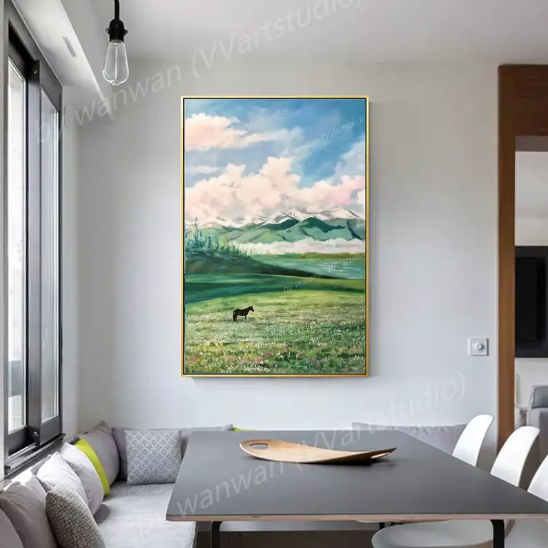 Grassland blue sky horse abstrac oil Painting on Canvas Hand Painted Wall Art Picture for Living Room Home Decoration wall paper
Grassland blue sky horse abstrac oil Painting on Canvas Hand Painted Wall Art Picture for Living Room Home Decoration wall paper