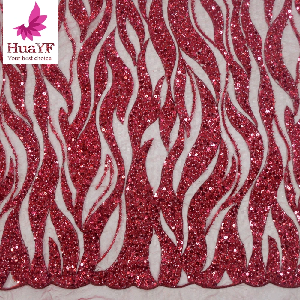 Gogerous HandWork Heavy Beads Tulle Lace Wine Red Net With Sequins Fabric For Evening Dress HY1613
Gogerous HandWork Heavy Beads Tulle Lace Wine Red Net With Sequins Fabric For Evening Dress HY1613
