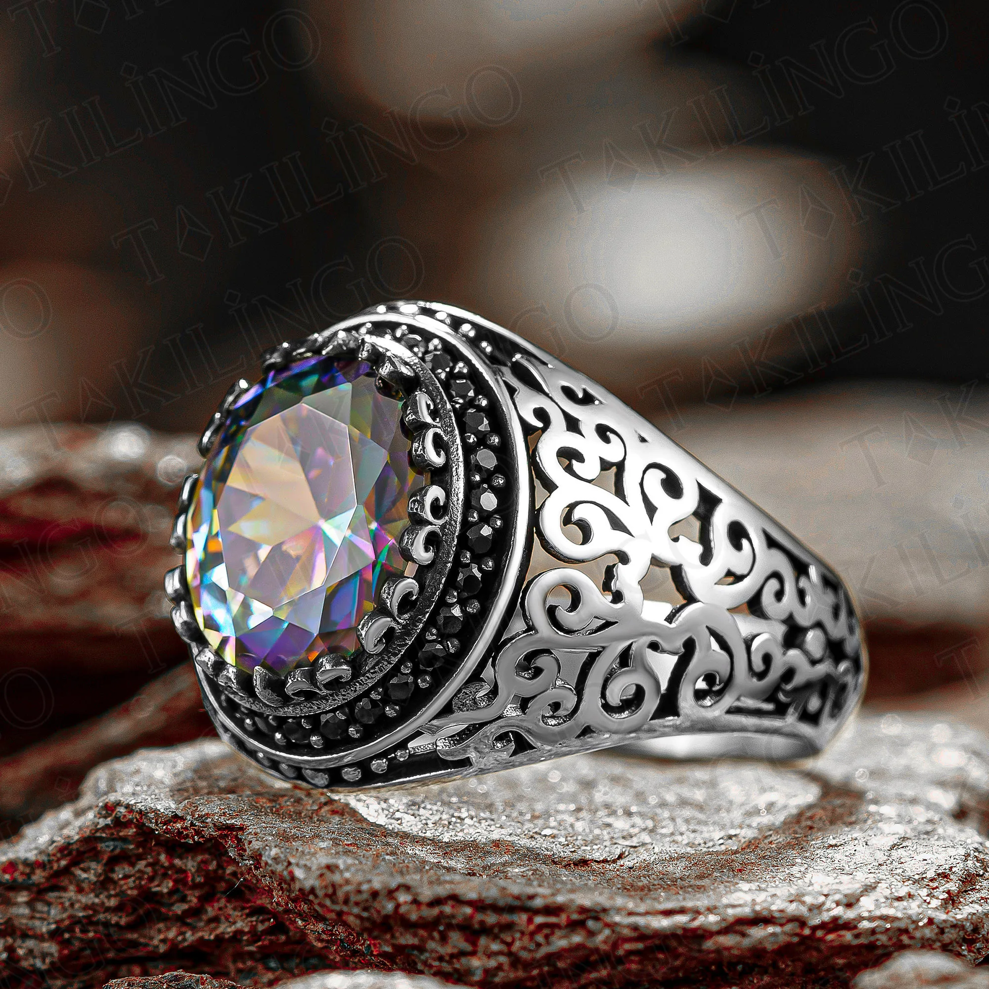 Elegant Solid 925 Sterling Silver Round Mystic Topaz Men's Ring With Zircon Stone High Quality Shiny Jewelry Gift For Him
Elegant Solid 925 Sterling Silver Round Mystic Topaz Men's Ring With Zircon Stone High Quality Shiny Jewelry Gift For Him