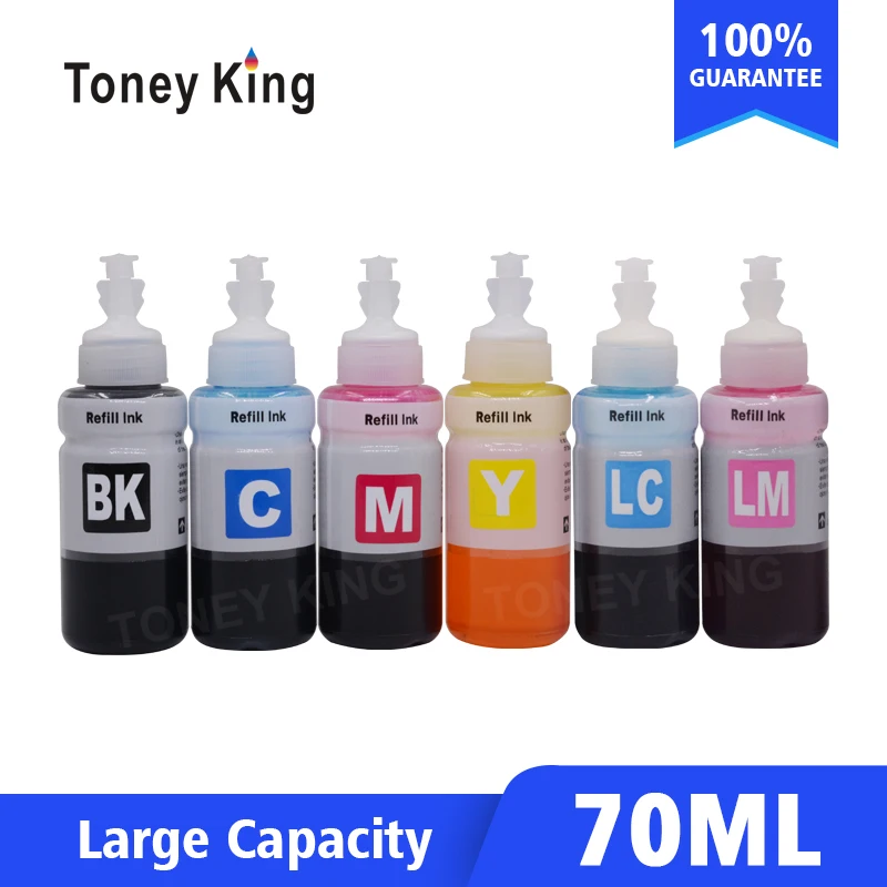 Refill Ink Kits printer ink 6colors 70ml Compatible for Printer Epson L800 L801 L805 L810 L850 L1800 L351 L353 L551 P50 T50
Refill Ink Kits printer ink 6colors 70ml Compatible for Printer Epson L800 L801 L805 L810 L850 L1800 L351 L353 L551 P50 T50