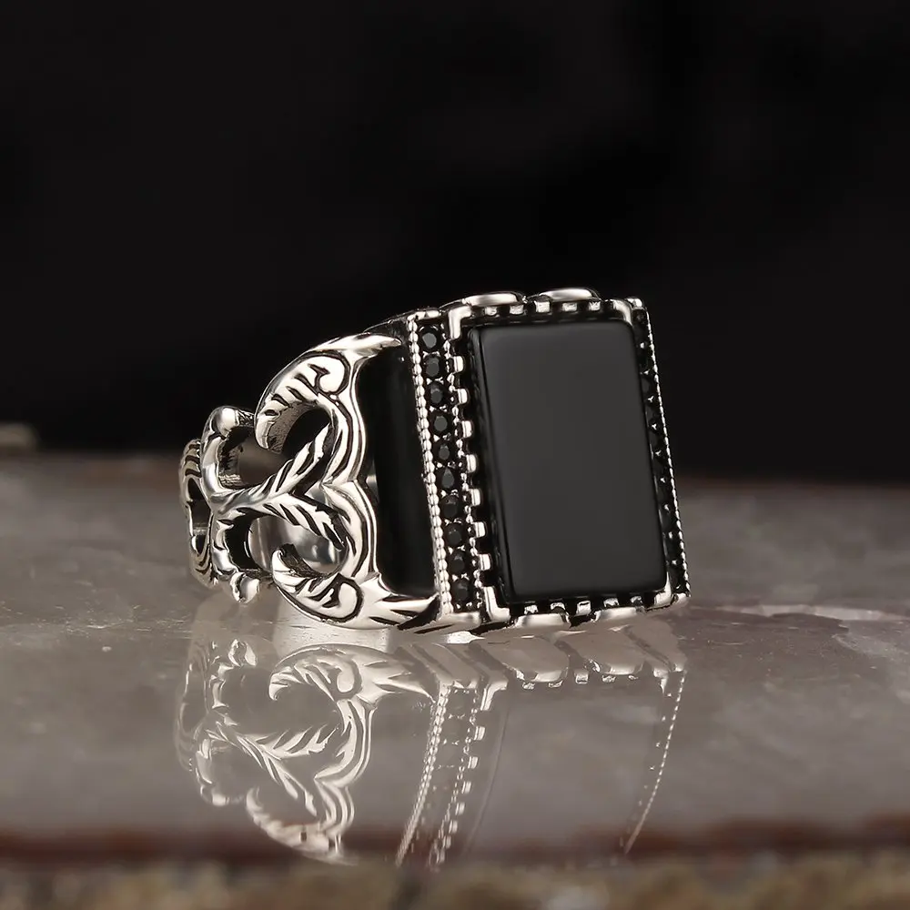 MEN 'S 925 Sterling Silver Ring, Onyx Stone, Real Natural Stone Male Gift Accessories Jewelry, made in Turkey High Quality Fashion Trend
MEN 'S 925 Sterling Silver Ring, Onyx Stone, Real Natural Stone Male Gift Accessories Jewelry, made in Turkey High Quality Fashion Trend