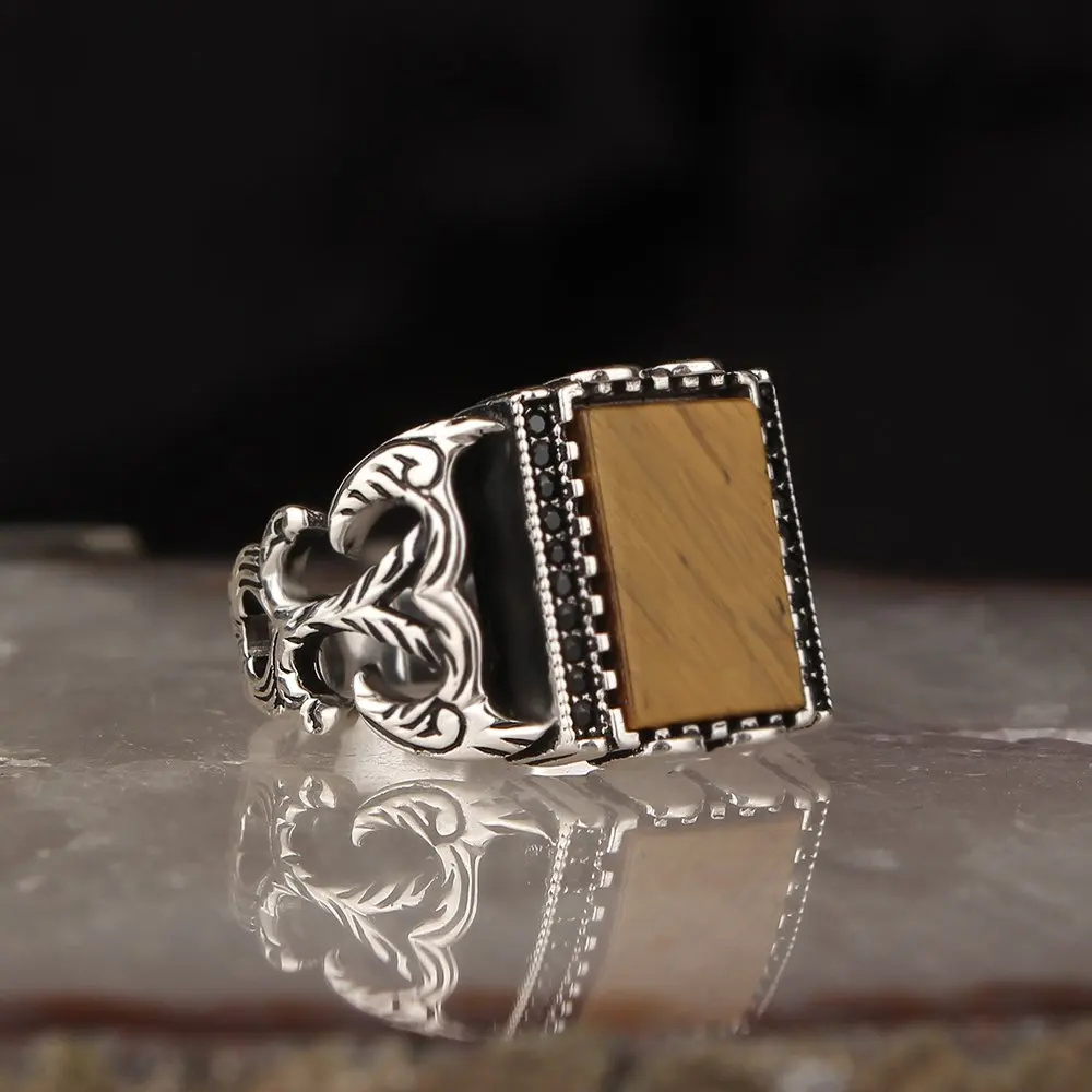 MEN 'S 925 Sterling Silver Ring, Tiger Eye Stone, Real Natural Stone Male Gift Accessories Jewelry, made in Turkey Handmade Fashion Trend
MEN 'S 925 Sterling Silver Ring, Tiger Eye Stone, Real Natural Stone Male Gift Accessories Jewelry, made in Turkey Handmade Fashion Trend