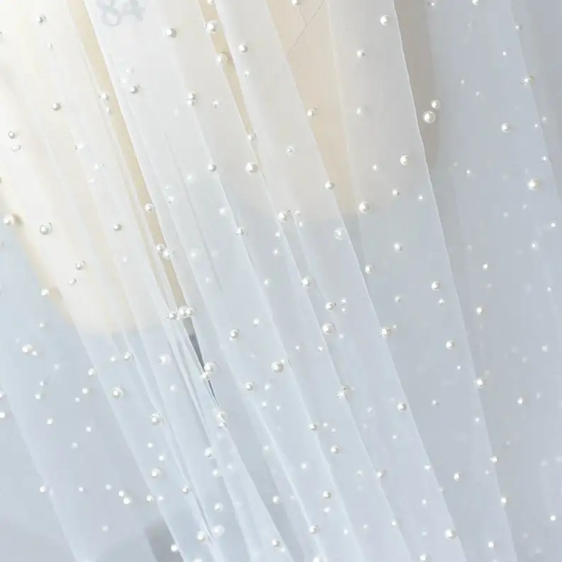 3 Yards Off White Pearl Bead Tulle Fabric, Off White Tulle Lace Fabric With Pearls For Bridal Veils
3 Yards Off White Pearl Bead Tulle Fabric, Off White Tulle Lace Fabric With Pearls For Bridal Veils