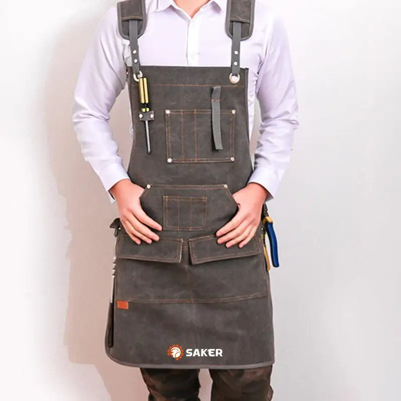 Saker Heavy Duty Unisex Canvas Work Apron Cross-Back Straps Adjustable For Woodworking Painting New Durable Goods w/Tool Pockets
Saker Heavy Duty Unisex Canvas Work Apron Cross-Back Straps Adjustable For Woodworking Painting New Durable Goods w/Tool Pockets