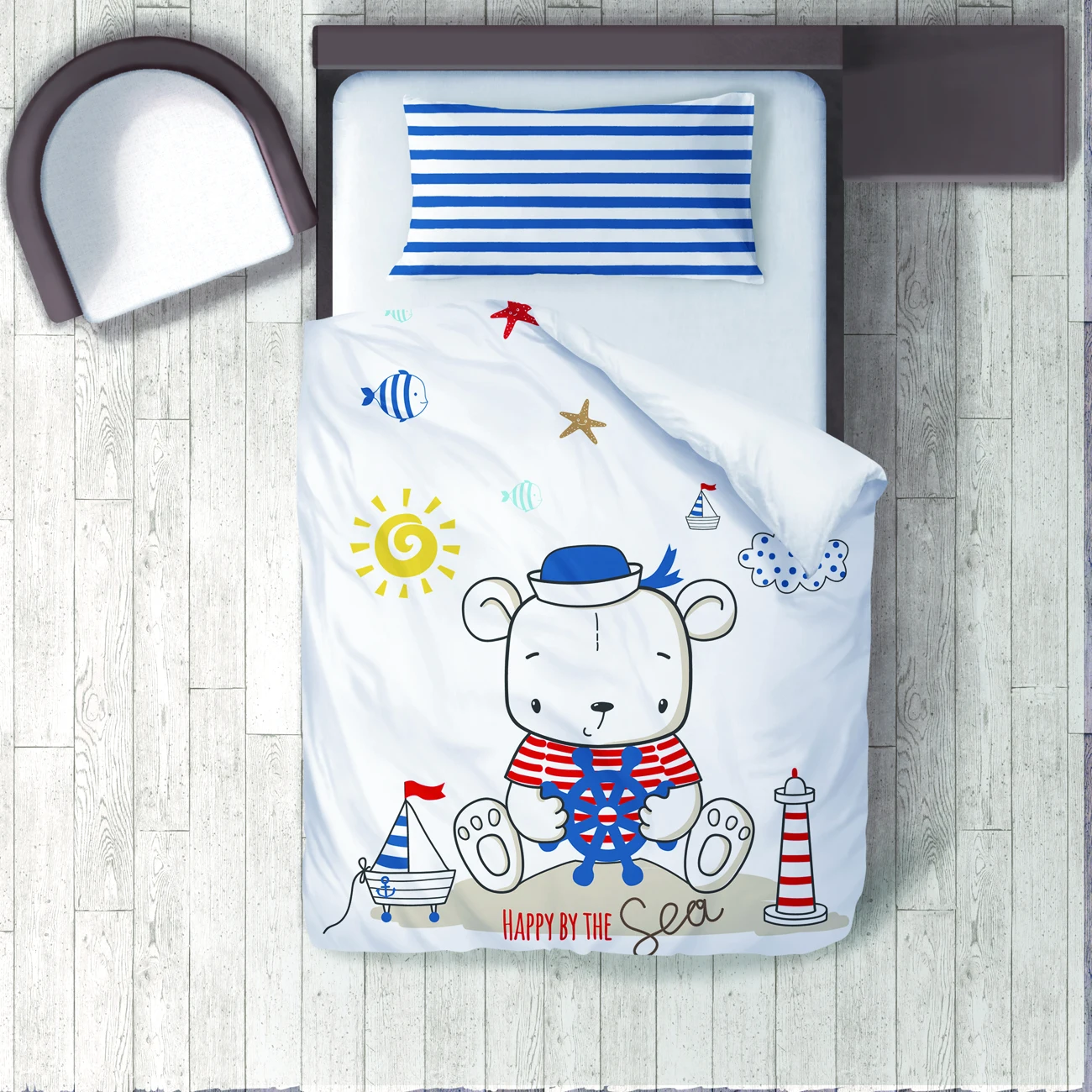 Duvet Cover Set Bedding Set Pillow Case for Baby and Kids Room 3D Printed Sailor Bear Blue Red Model 026
Duvet Cover Set Bedding Set Pillow Case for Baby and Kids Room 3D Printed Sailor Bear Blue Red Model 026