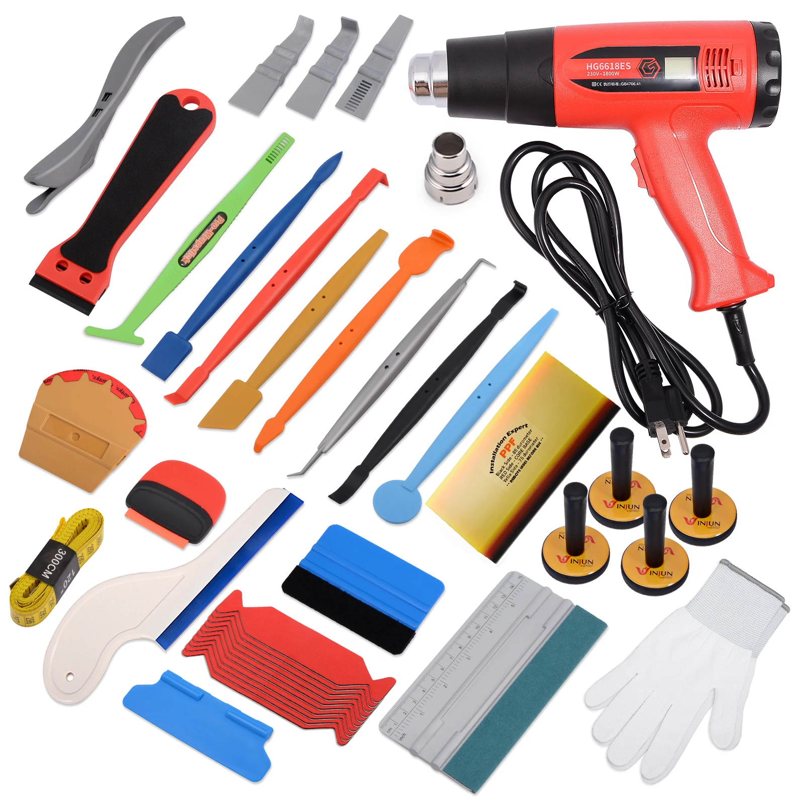 EHDIS Carbon Fiber Wrap Car Vinyl Heat Gun Tools Kit Window Tint Film Application Hot Air Gun Plastic Card Squeegee Scrapers
EHDIS Carbon Fiber Wrap Car Vinyl Heat Gun Tools Kit Window Tint Film Application Hot Air Gun Plastic Card Squeegee Scrapers