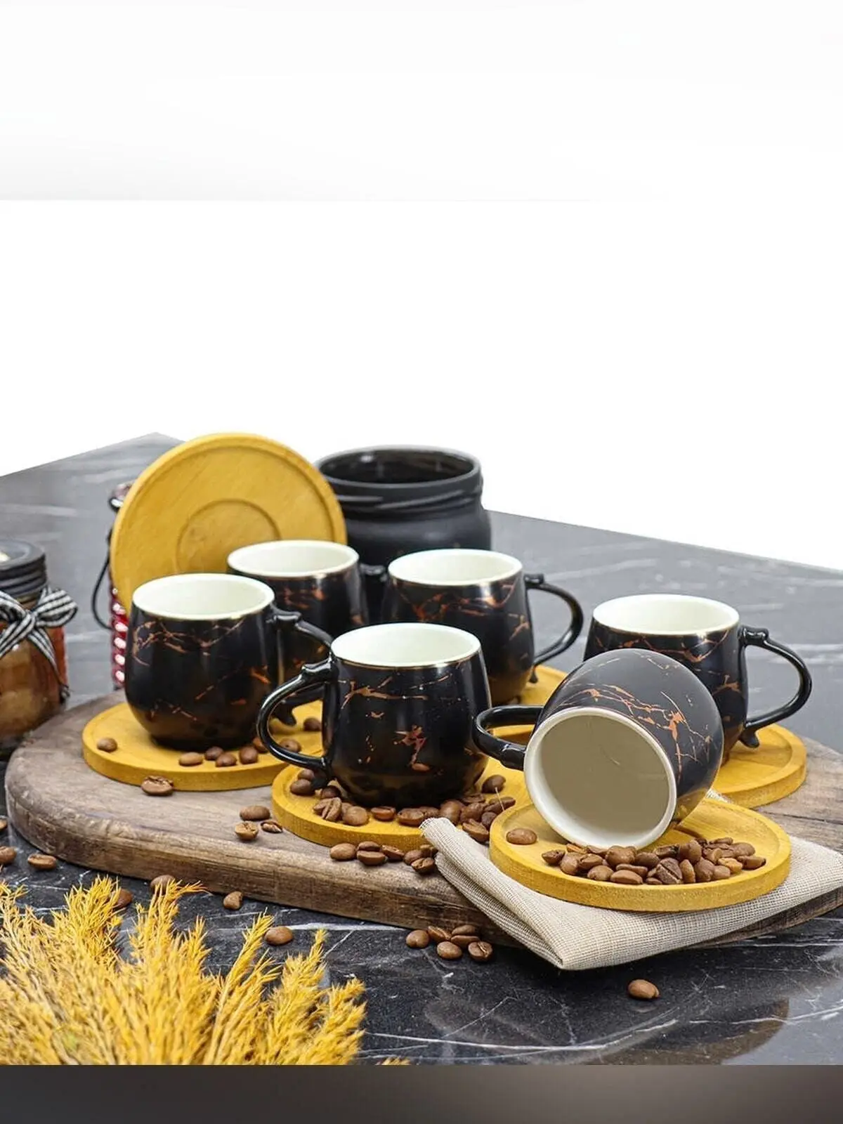 6 personality Bamboo Dish Black Marble Pattern Cup Pad Luxury European Model Espresso Coffee cup Tea Milk Drink Glasses
6 personality Bamboo Dish Black Marble Pattern Cup Pad Luxury European Model Espresso Coffee cup Tea Milk Drink Glasses