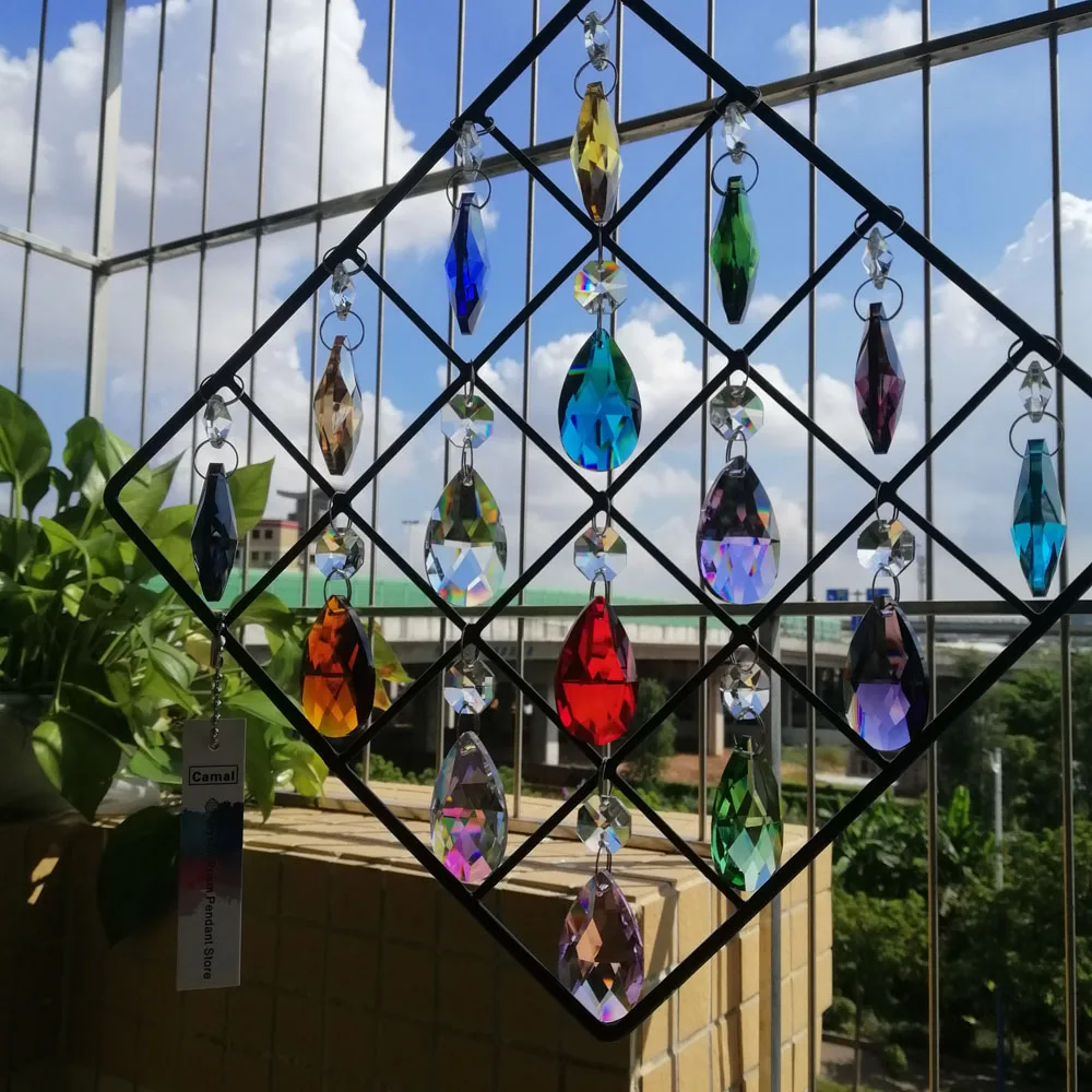Camal 1set 24.2inch Tall Square Black Hanger Frame w/ 38mm Colorful Crystal Pendant Prisms Chandelier Wedding Home Centerpiece
Camal 1set 24.2inch Tall Square Black Hanger Frame w/ 38mm Colorful Crystal Pendant Prisms Chandelier Wedding Home Centerpiece