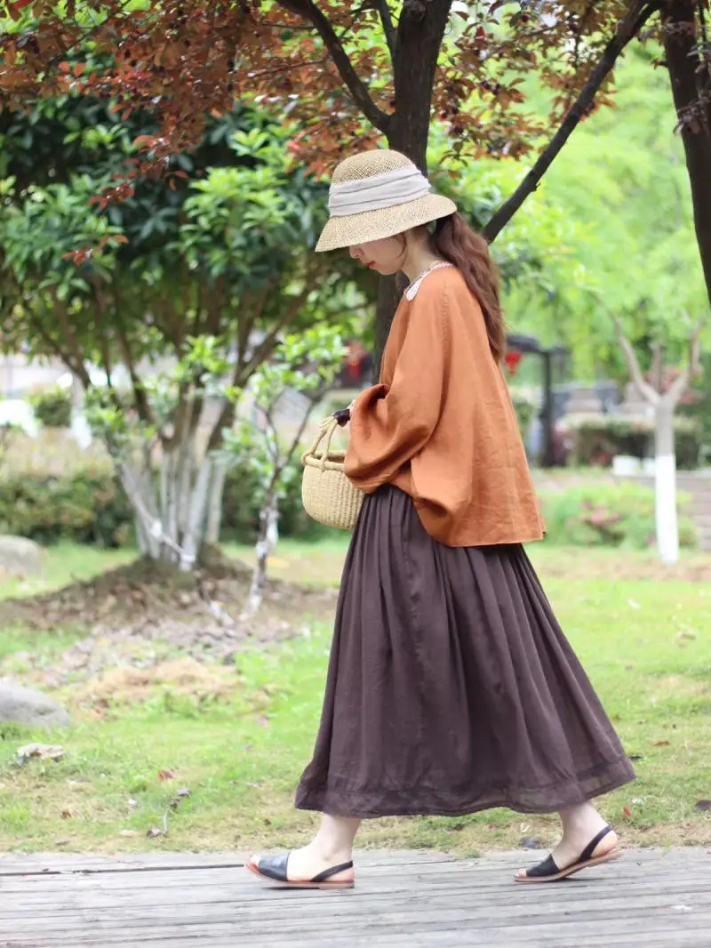 Spring Summer Women Loose Plus Size Japan Style Mori Girls Comfortable Elastic Waist Comfortable Breathable Linen A-line Skirts
Spring Summer Women Loose Plus Size Japan Style Mori Girls Comfortable Elastic Waist Comfortable Breathable Linen A-line Skirts