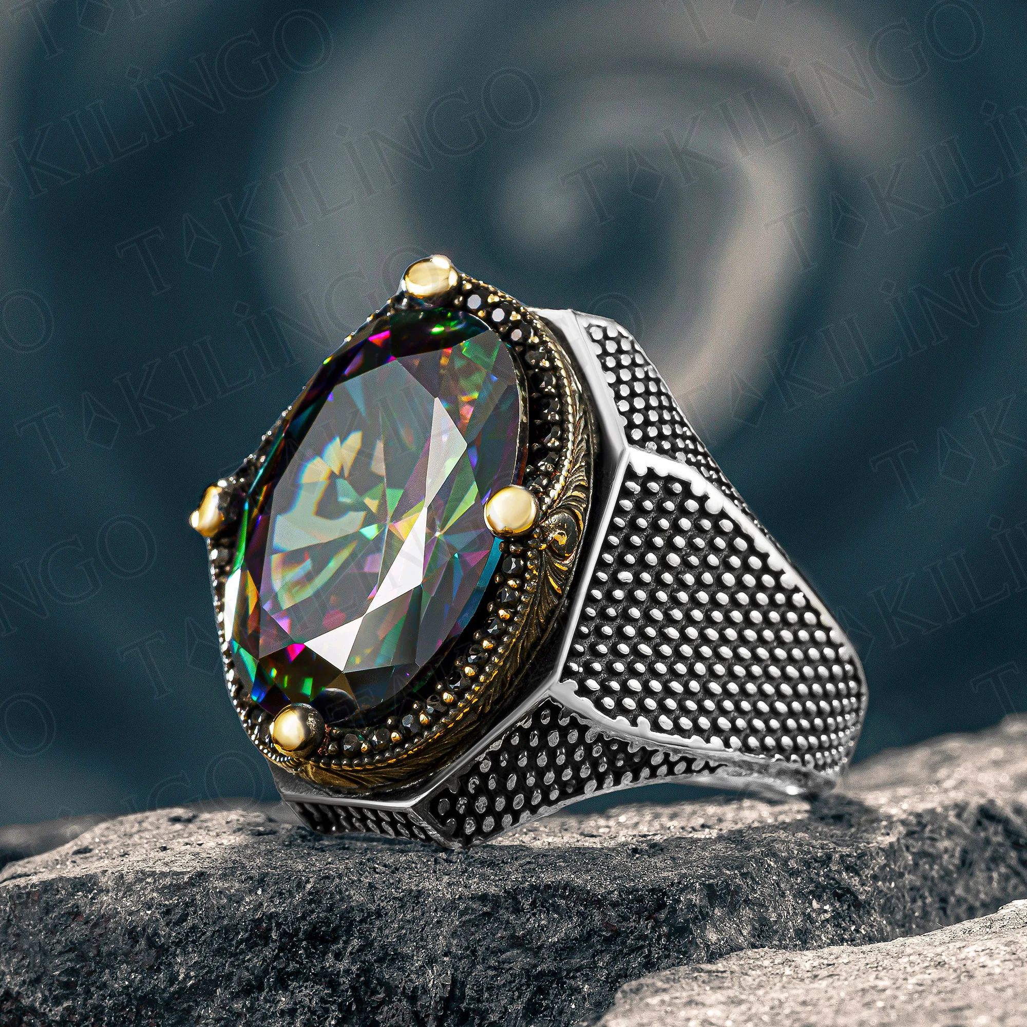 Elegant Design Solid 925 Sterling Silver Mystic Topaz Stone With Zirconia Men's Ring High Quality Silver Jewelry Gift For Him
Elegant Design Solid 925 Sterling Silver Mystic Topaz Stone With Zirconia Men's Ring High Quality Silver Jewelry Gift For Him