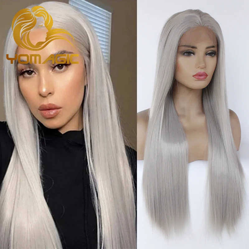 Yomagic Gray Synthetic 13X3 Lace Front Wigs With Baby Hair Straight Heat Resistant Lace Wigs For Women Pre Plucked
Yomagic Gray Synthetic 13X3 Lace Front Wigs With Baby Hair Straight Heat Resistant Lace Wigs For Women Pre Plucked