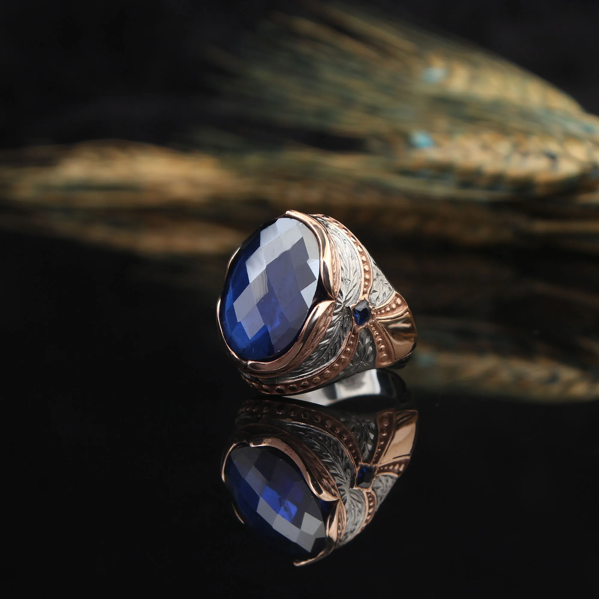 925 Sterling Silver Blue Zircon GemStone Men Silver Ring, Vintage Silver Ring For Men, Handmade Engraved Men's Ring
925 Sterling Silver Blue Zircon GemStone Men Silver Ring, Vintage Silver Ring For Men, Handmade Engraved Men's Ring