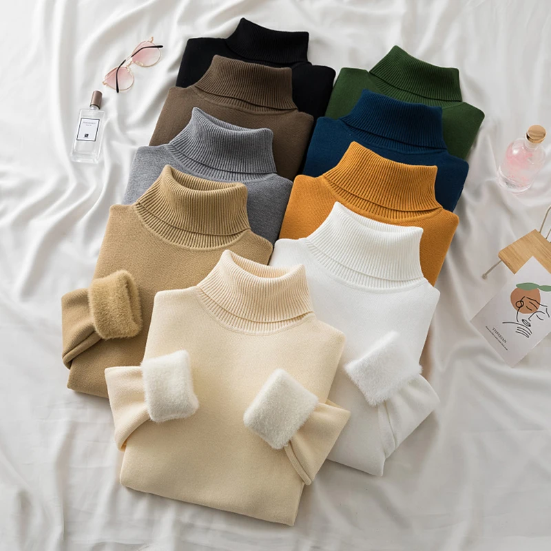 Turtleneck Sweater 2022 Women Knitted Pullovers Thick Plus Velvet Warm Soft Autumn Winter Female Sweaters Jumper Tops Loose
Turtleneck Sweater 2022 Women Knitted Pullovers Thick Plus Velvet Warm Soft Autumn Winter Female Sweaters Jumper Tops Loose