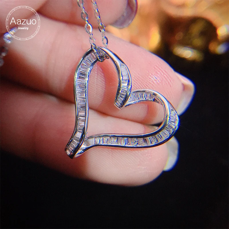 Aazuo Real Princess Diamonds 18K White Gold Rose Gold Lovely Heart Pendent With Chain Necklace gifted for Women Wedding Party
Aazuo Real Princess Diamonds 18K White Gold Rose Gold Lovely Heart Pendent With Chain Necklace gifted for Women Wedding Party