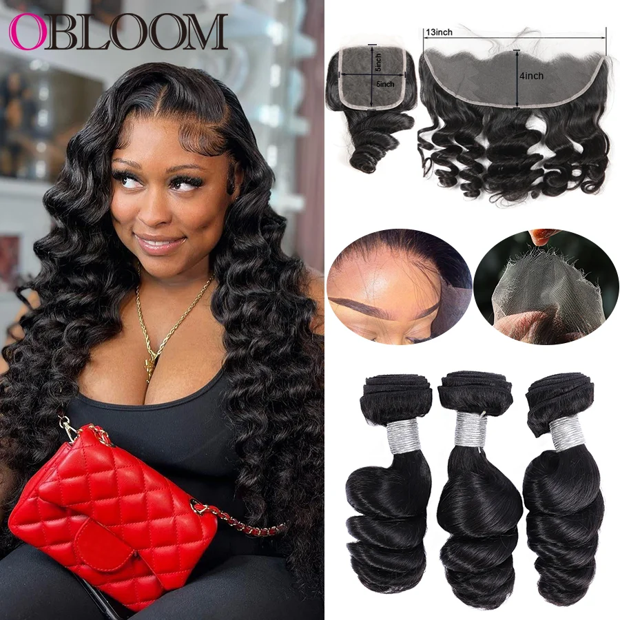 13x6 HD lace Frontal 32inch Loose Wave Bundles with Frontal Melt Skin 3 Bundles With Closure Hair Weave Bundles Hair Extension
13x6 HD lace Frontal 32inch Loose Wave Bundles with Frontal Melt Skin 3 Bundles With Closure Hair Weave Bundles Hair Extension