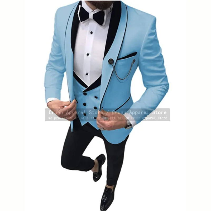 Tailored Fashion Sky Blue Men Suits Slim Fit Formal Best Man Groom Wedding Suit Tuxedo Blazer Party Jacket Vest Pants 3 Piece
Tailored Fashion Sky Blue Men Suits Slim Fit Formal Best Man Groom Wedding Suit Tuxedo Blazer Party Jacket Vest Pants 3 Piece