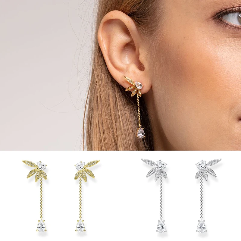 CRMYA Luxury Long Flower Stud Earrings Gold Silver Filled Big Water Drop Chain Earring Girls Piercing Ear Jewelry Wholesale
CRMYA Luxury Long Flower Stud Earrings Gold Silver Filled Big Water Drop Chain Earring Girls Piercing Ear Jewelry Wholesale