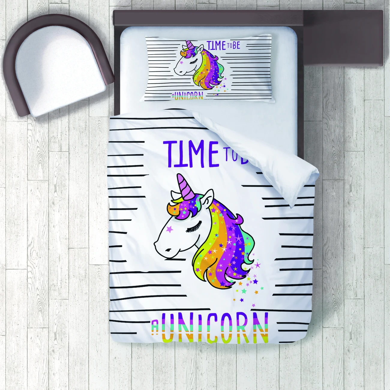 Duvet Cover Set Bedding Set Pillow Case for Baby and Kids Room 3D Printed Time to Be Unicorn Model 105
Duvet Cover Set Bedding Set Pillow Case for Baby and Kids Room 3D Printed Time to Be Unicorn Model 105