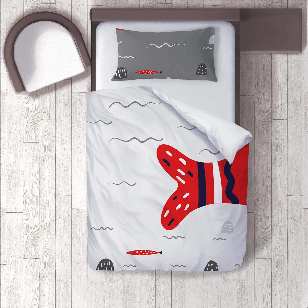 Duvet Cover Set Bedding Set Pillow Case for Baby and Kids Room 3D Printed Gray Red Fish Model 1407
Duvet Cover Set Bedding Set Pillow Case for Baby and Kids Room 3D Printed Gray Red Fish Model 1407